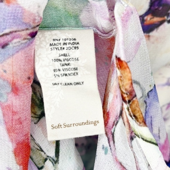 Soft Surroundings Coastal Breeze Floral Top and Tank Sz S - Picture 8 of 8